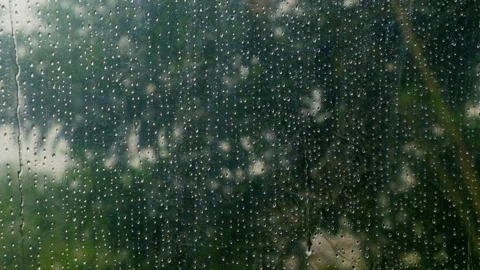 Raindrops on a plastic wall Stock Footage 307435137