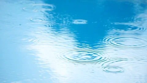 Raindrops on the pool, slow motion. Stock Footage 91865855
