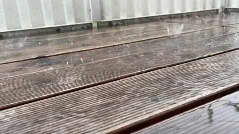 Raindrops on the porch Stock Footage 159065872