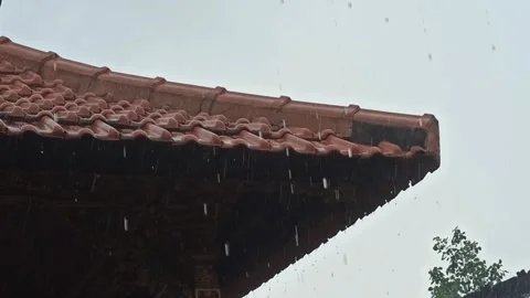 Raindrops on the rooftop Stock Footage 302707612