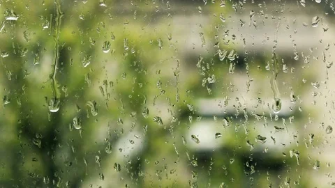 Raindrops Run Down The Window Stock Footage 75668583