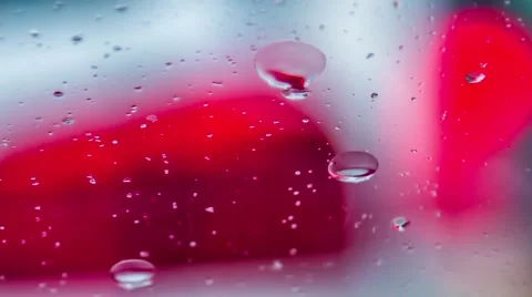Raindrops Running On Car Window During Rain Stock Footage 52546814