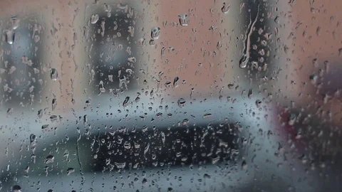 Raindrops Running Down The Glass Stock Footage 71153030