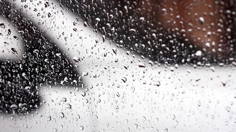 Raindrops Running Down The Glass Stock Footage 71153385