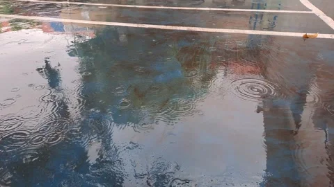 Raindrops on a school field Stock Footage 295492812