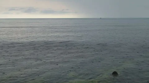 Raindrops on sea surface Stock Footage 113521406