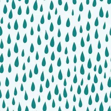 Raindrops seamless vector pattern background. Illustrazione stock