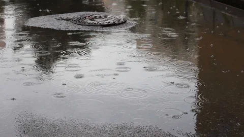 Raindrops season on a pool  background surface  liquid 스톡 동영상 111764145