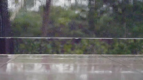 Raindrops Slow Motion Stock Footage 105690547