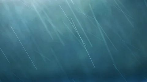 Raindrops on soft icy teal blue bokeh background. natural rain pattern. Stock Footage 87852381