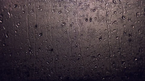 Raindrops on the Steam Glass Stock Footage