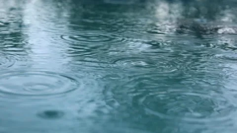Raindrops on the surface of the water Stock Footage 161195163