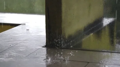 Raindrops on Tile Stock Footage 85233613