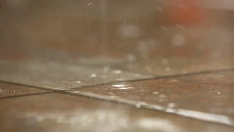 Raindrops On Tiles Stock Footage 71931666