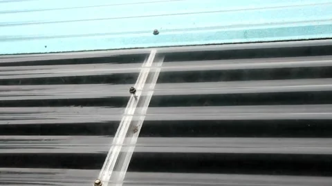 Raindrops on the tin roof Stock Footage 201239583