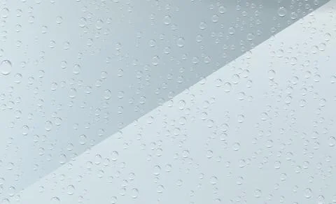 Raindrops on transparent background. Water drops on the window. Stock Illustration