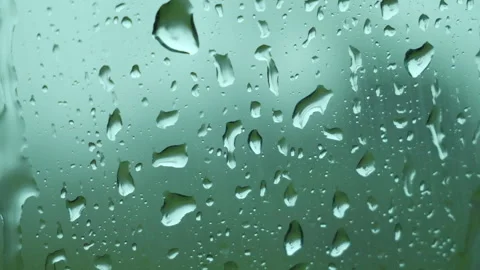 Raindrops Trickling Down Car Window Glass Stock Footage 313361308