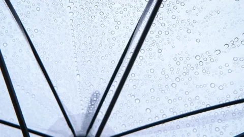 Raindrops on the umbrella. Stock-Footage 143880394