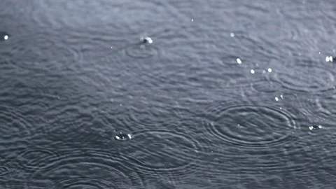 Raindrops on water Stockbeeldmateriaal 70147855