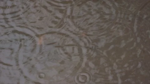 Raindrops in water Stock Footage 138192937