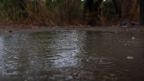 Raindrops in water Stock Footage 138192939