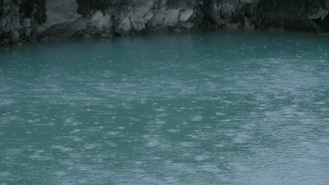 Raindrops on the water Stock Footage 171726514