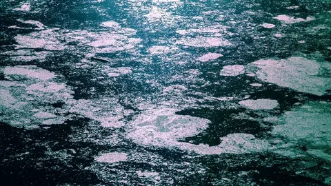 Raindrops on Water at Night Stock Footage 82145357