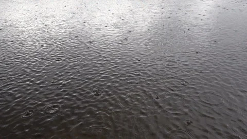 Raindrops on the water in slow motion. Stock Footage 154167226