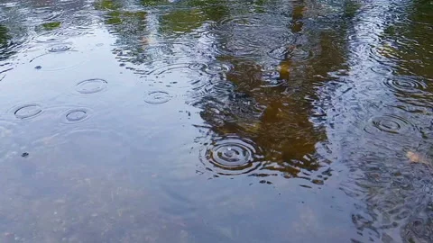 Raindrops On The Water Slowmotion Stock Footage 107745463
