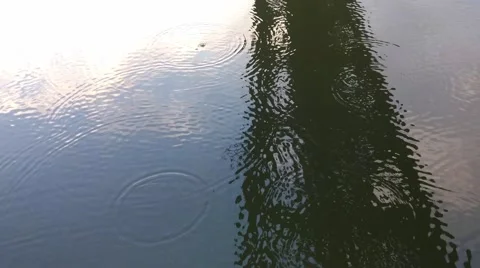 The Raindrops on a water surface Stock Footage 46701204