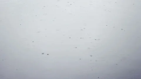 Raindrops on Water Surface Stock Footage 94987693