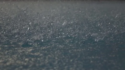 Raindrops on water surface of a pond Vidéo 76966057