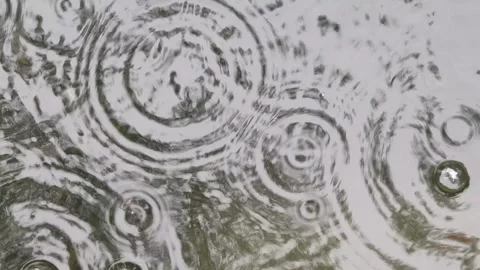 Raindrops on water surface with waves and ripples texture abstract background 库存影片 246430555