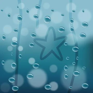 Raindrops on window as background. Stock Illustration