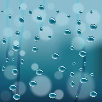 Raindrops on window as background. Stock Illustration