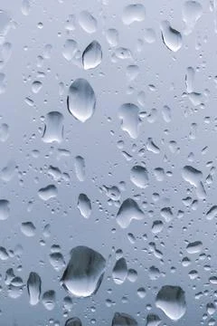 Raindrops on the window. Closeup Stock Photos