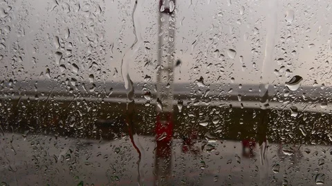 Raindrops on the window. Depressive atmosphere. Stock Footage 117534299