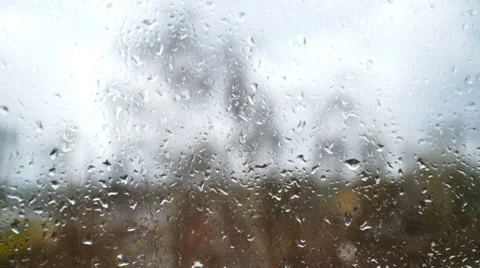 Raindrops on the window Stock Footage 53196982