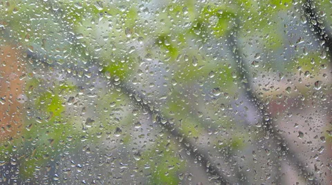 Raindrops on window Video stock 65384239