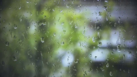 Raindrops On Window Stock Footage 75668362