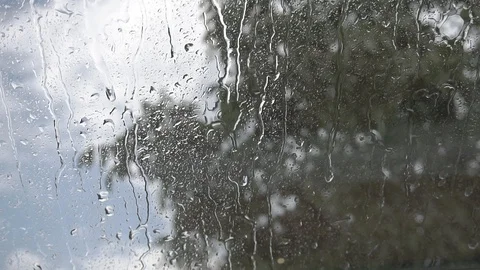 Raindrops on the window Stock Footage 100611749