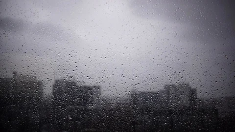 Raindrops on window Stock Footage