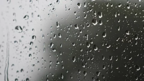 Raindrops on window glass close up macro Stock-Footage 340832949