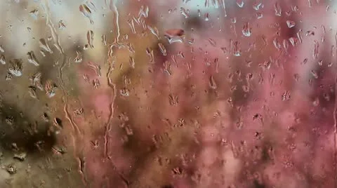 Raindrops on  window glass Stock Footage 22306337