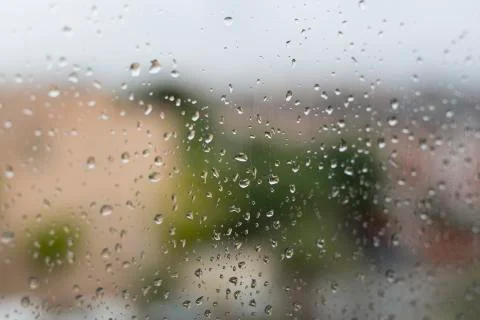 Raindrops on a window glass Stock Photos