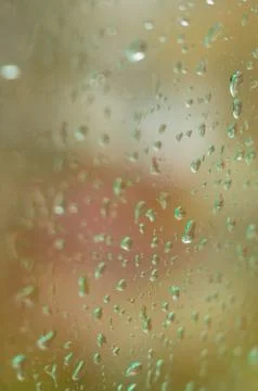 Raindrops on the window glass Stock Photos