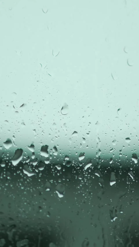 Raindrops on Window on a Grey Day Stock Footage 308389552