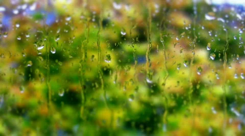Raindrops on the window   HD PAL NTSC Video stock 337484