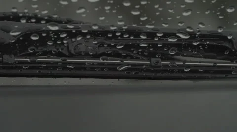 Raindrops on window near wiper 스톡 동영상 52122114