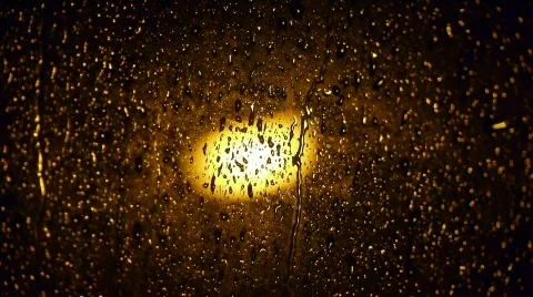 Raindrops on the window at night Video stock 558656